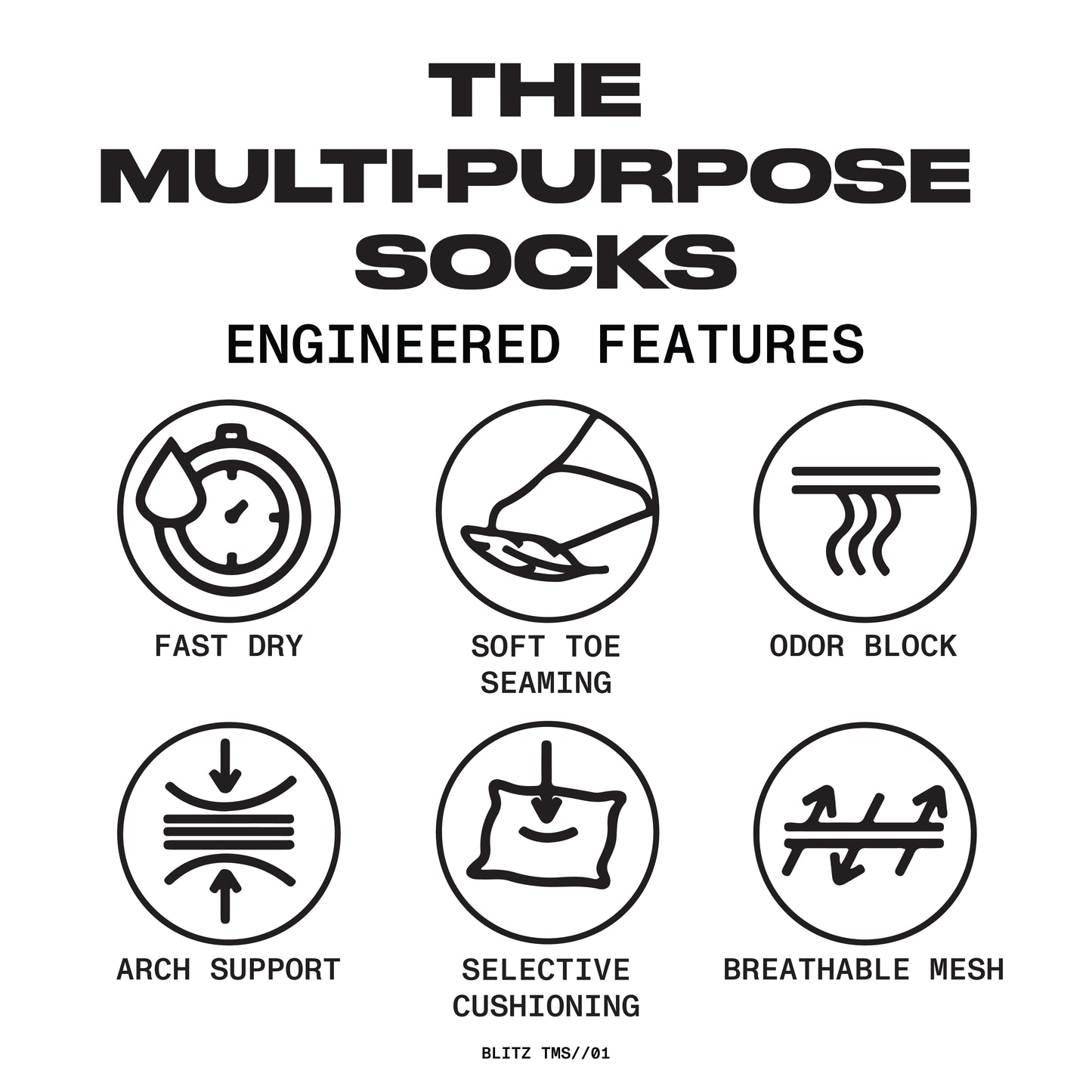 Three Multi-Purpose Socks Classic (Grey)